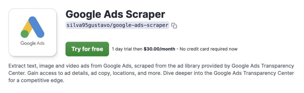 google ads library